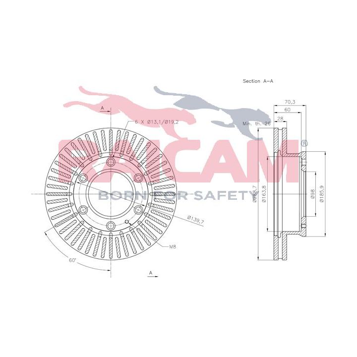 Stabdžių diskas RAICAM RD01415