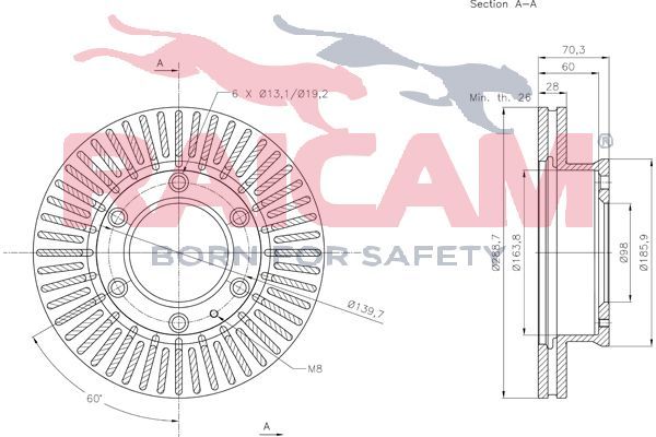 Stabdžių diskas RAICAM RD01415