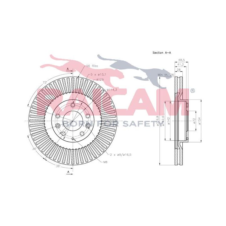 Stabdžių diskas RAICAM RD01449