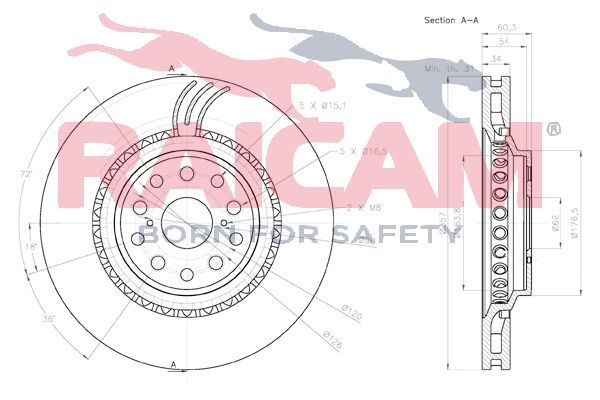 Stabdžių diskas RAICAM RD01483