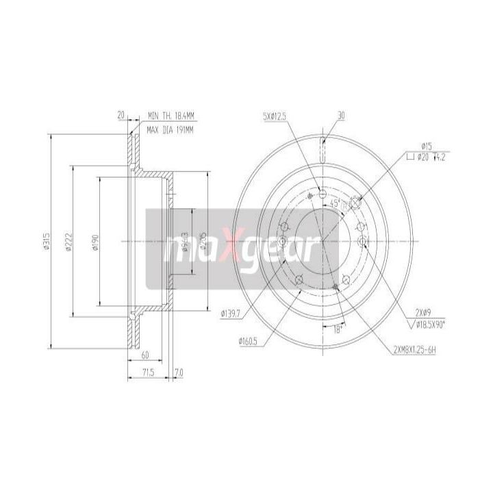 Stabdžių diskas MAXGEAR 19-2372