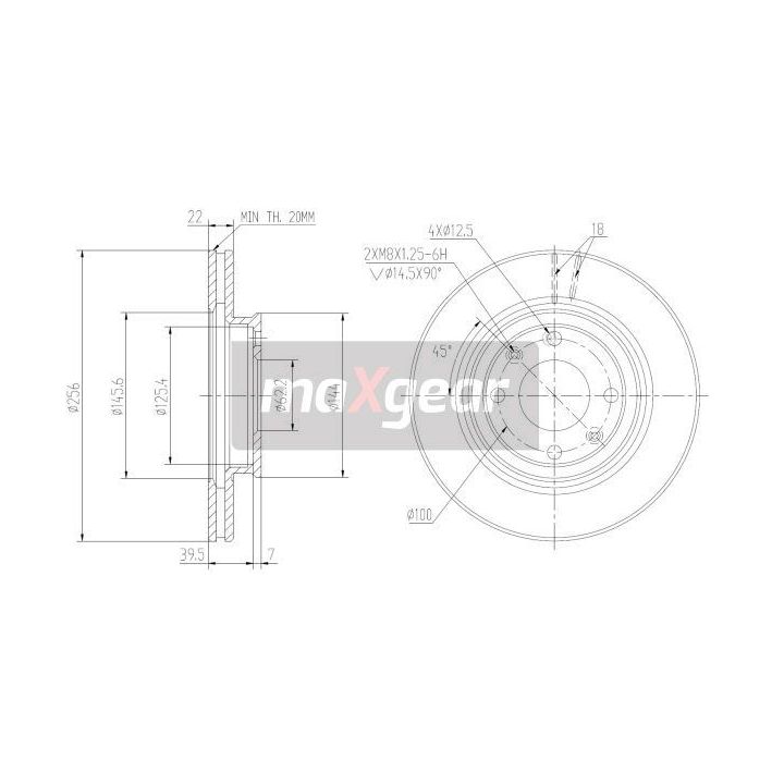Stabdžių diskas MAXGEAR 19-2376MAX