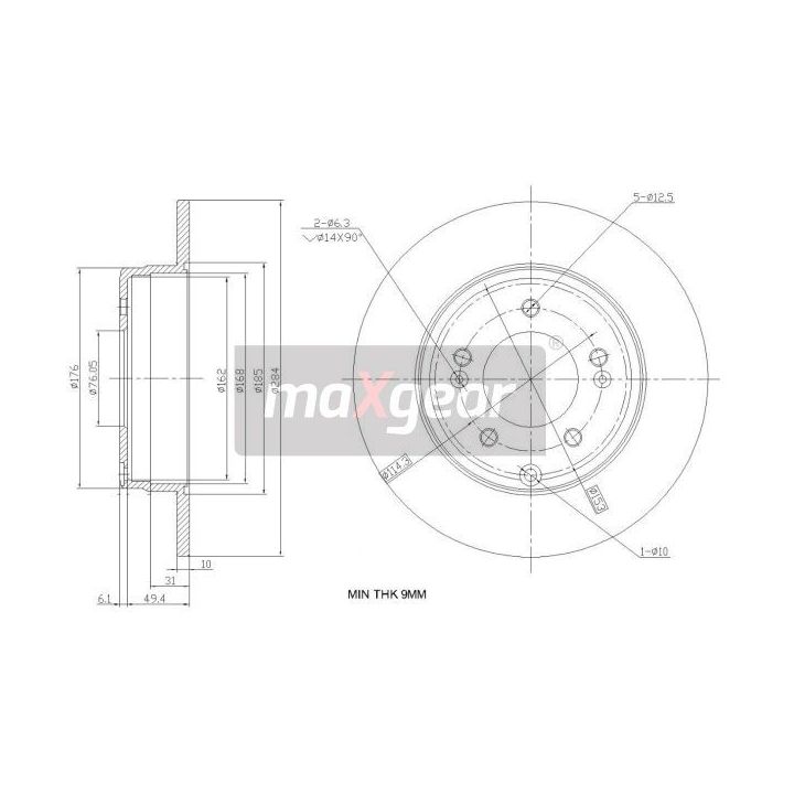 Stabdžių diskas MAXGEAR 19-2382