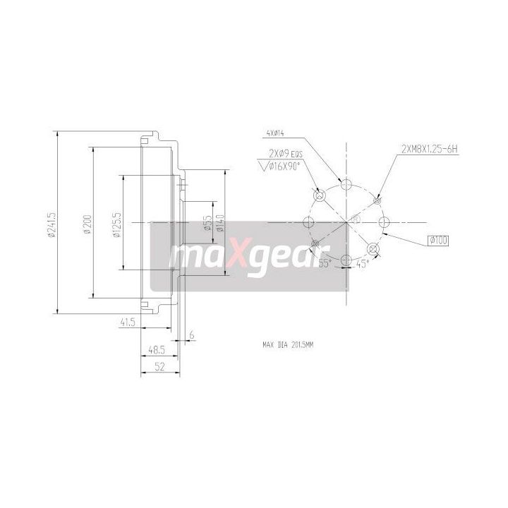 Stabdžių būgnas MAXGEAR 19-2313