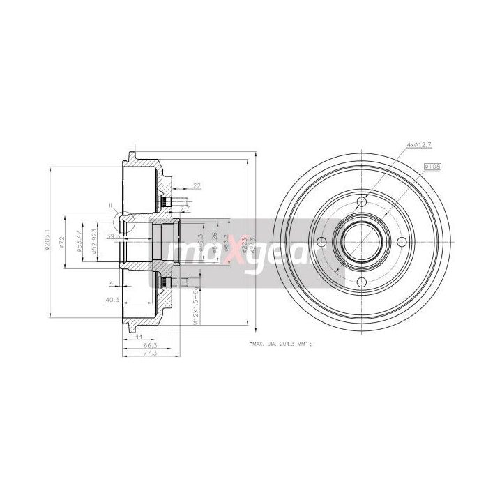 Stabdžių būgnas MAXGEAR 19-2316