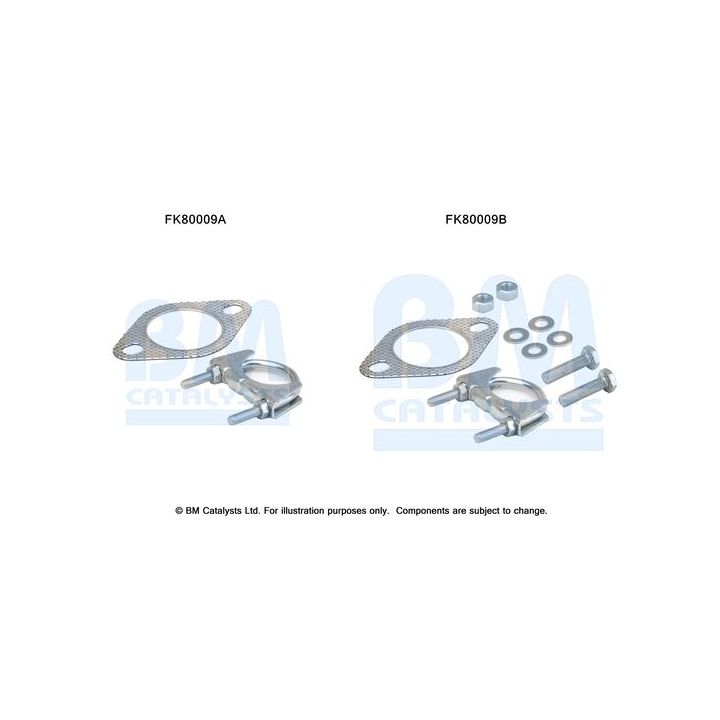 Montavimo komplektas, katalizatoriaus keitiklis BM CATALYSTS FK80009