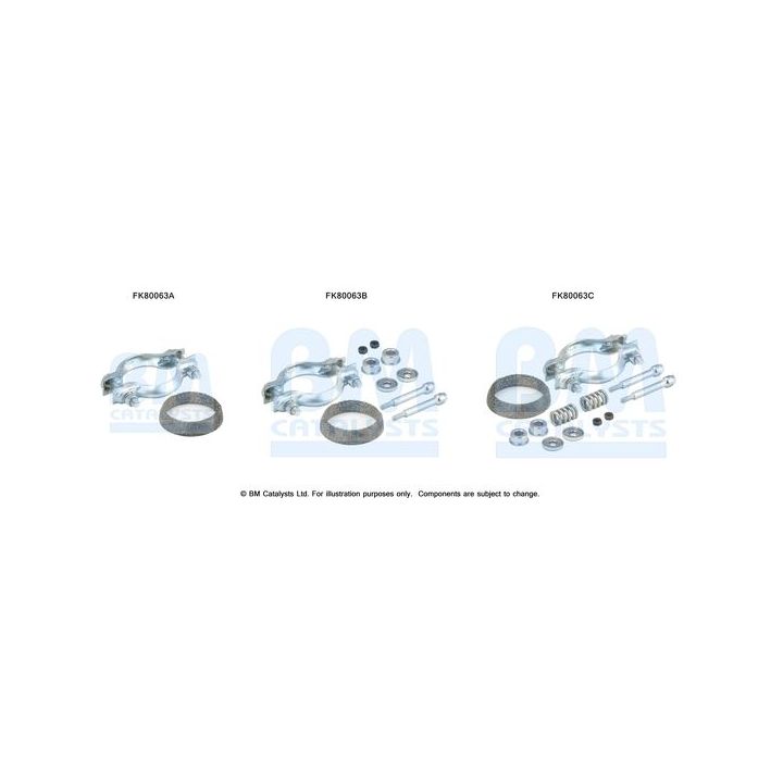Montavimo komplektas, katalizatoriaus keitiklis BM CATALYSTS FK80063