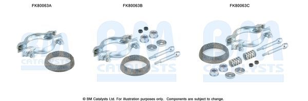 Montavimo komplektas, katalizatoriaus keitiklis BM CATALYSTS FK80063