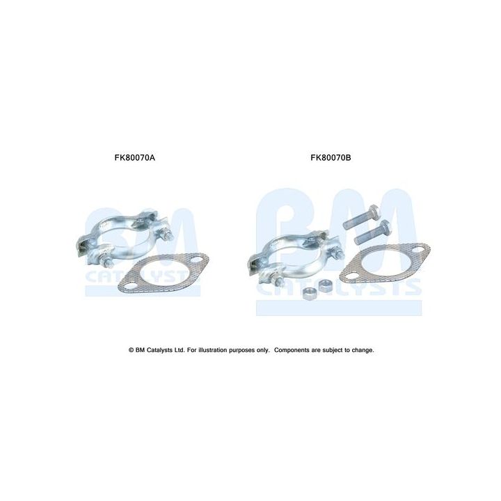 Montavimo komplektas, katalizatoriaus keitiklis BM CATALYSTS FK80070