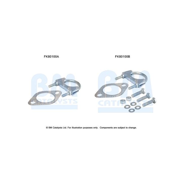 Montavimo komplektas, katalizatoriaus keitiklis BM CATALYSTS FK80100