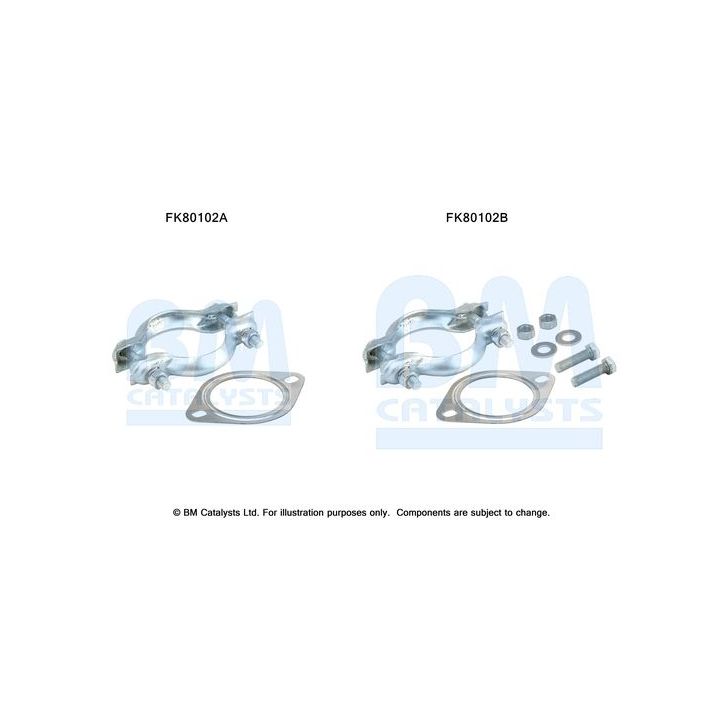 Montavimo komplektas, katalizatoriaus keitiklis BM CATALYSTS FK80102