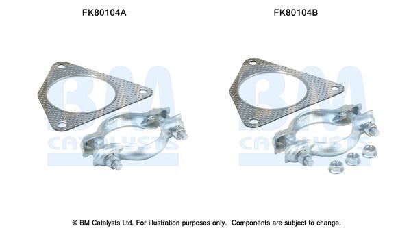 Montavimo komplektas, katalizatoriaus keitiklis BM CATALYSTS FK80104