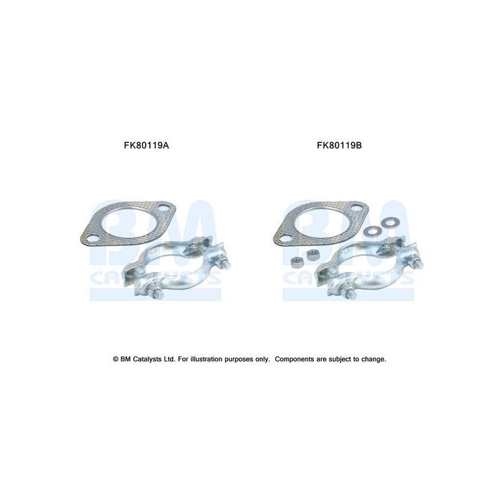 Montavimo komplektas, katalizatoriaus keitiklis BM CATALYSTS FK80119