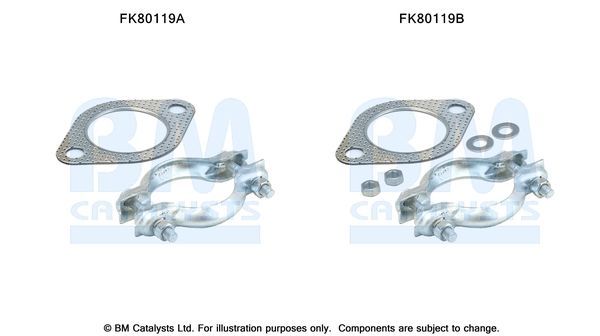 Montavimo komplektas, katalizatoriaus keitiklis BM CATALYSTS FK80119
