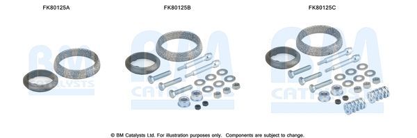 Montavimo komplektas, katalizatoriaus keitiklis BM CATALYSTS FK80125