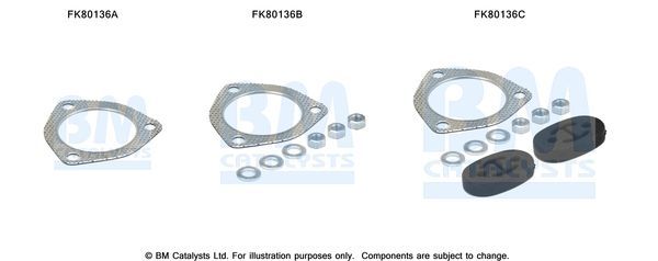 Montavimo komplektas, katalizatoriaus keitiklis BM CATALYSTS FK80136