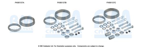 Montavimo komplektas, katalizatoriaus keitiklis BM CATALYSTS FK80137