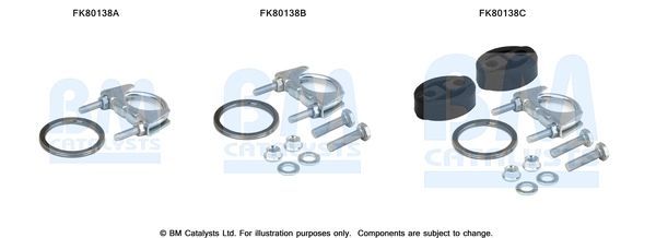 Montavimo komplektas, katalizatoriaus keitiklis BM CATALYSTS FK80138