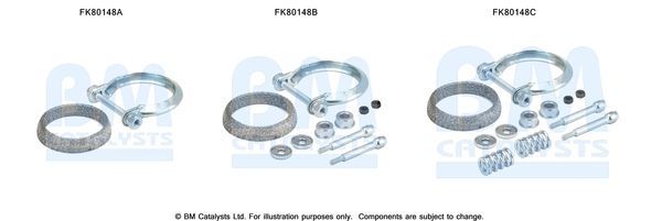 Montavimo komplektas, katalizatoriaus keitiklis BM CATALYSTS FK80148