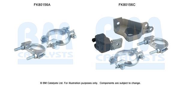 Montavimo komplektas, katalizatoriaus keitiklis BM CATALYSTS FK80156