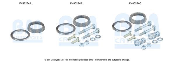 Montavimo komplektas, katalizatoriaus keitiklis BM CATALYSTS FK80264