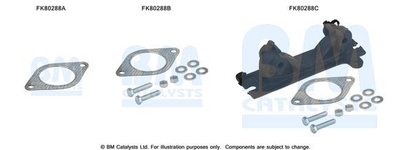 Montavimo komplektas, katalizatoriaus keitiklis BM CATALYSTS FK80288