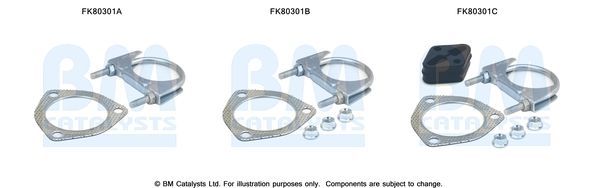 Montavimo komplektas, katalizatoriaus keitiklis BM CATALYSTS FK80301