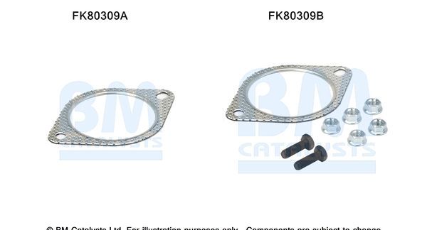 Montavimo komplektas, katalizatoriaus keitiklis BM CATALYSTS FK80309