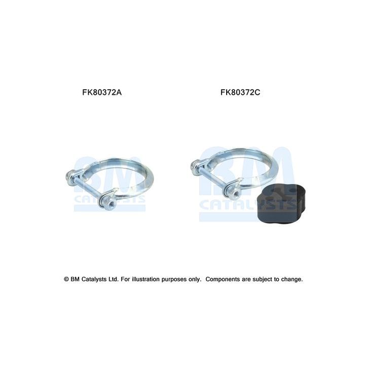 Montavimo komplektas, katalizatoriaus keitiklis BM CATALYSTS FK80372