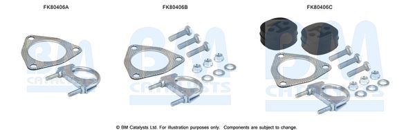Montavimo komplektas, katalizatoriaus keitiklis BM CATALYSTS FK80406