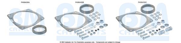 Montavimo komplektas, katalizatoriaus keitiklis BM CATALYSTS FK80430