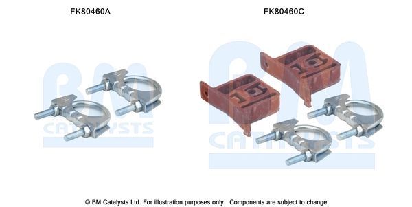 Montavimo komplektas, katalizatoriaus keitiklis BM CATALYSTS FK80460