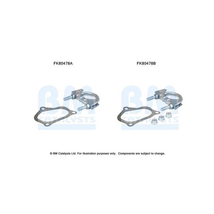 Montavimo komplektas, katalizatoriaus keitiklis BM CATALYSTS FK80478