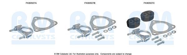 Montavimo komplektas, katalizatoriaus keitiklis BM CATALYSTS FK80507