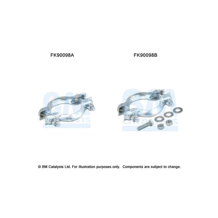 Montavimo komplektas, katalizatoriaus keitiklis BM CATALYSTS FK90098