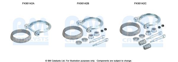 Montavimo komplektas, katalizatoriaus keitiklis BM CATALYSTS FK90142