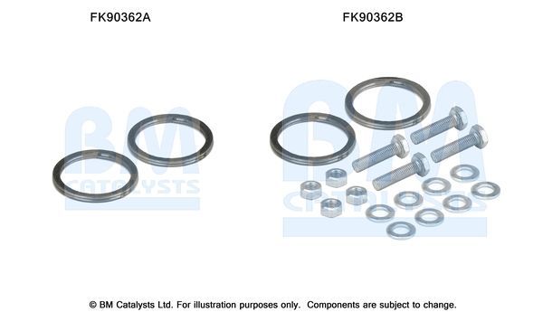 Montavimo komplektas, katalizatoriaus keitiklis BM CATALYSTS FK90362