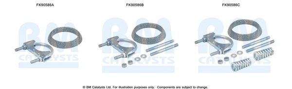 Montavimo komplektas, katalizatoriaus keitiklis BM CATALYSTS FK90586