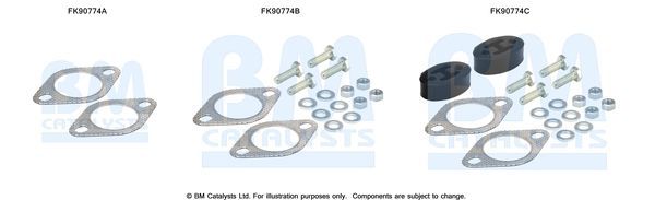 Montavimo komplektas, katalizatoriaus keitiklis BM CATALYSTS FK90774