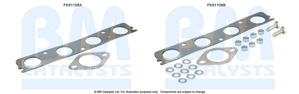 Montavimo komplektas, katalizatoriaus keitiklis BM CATALYSTS FK91108