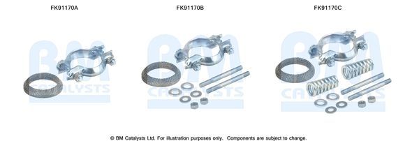 Montavimo komplektas, katalizatoriaus keitiklis BM CATALYSTS FK91170