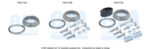 Montavimo komplektas, katalizatoriaus keitiklis BM CATALYSTS FK91172
