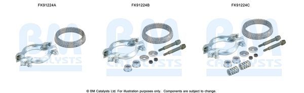 Montavimo komplektas, katalizatoriaus keitiklis BM CATALYSTS FK91224