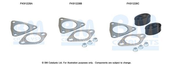Montavimo komplektas, katalizatoriaus keitiklis BM CATALYSTS FK91228