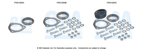 Montavimo komplektas, katalizatoriaus keitiklis BM CATALYSTS FK91294