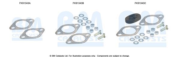 Montavimo komplektas, katalizatoriaus keitiklis BM CATALYSTS FK91343