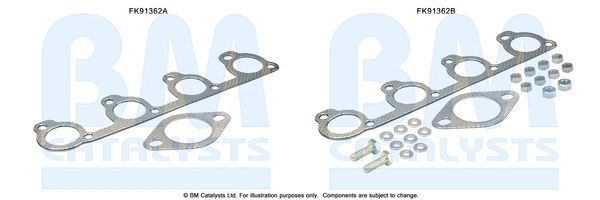 Montavimo komplektas, katalizatoriaus keitiklis BM CATALYSTS FK91362