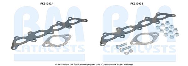 Montavimo komplektas, katalizatoriaus keitiklis BM CATALYSTS FK91393
