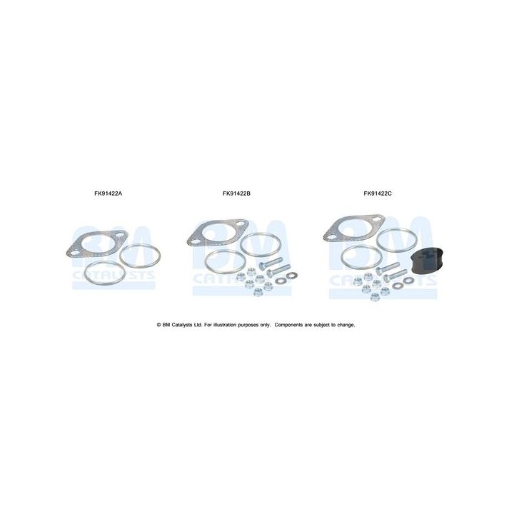 Montavimo komplektas, katalizatoriaus keitiklis BM CATALYSTS FK91422