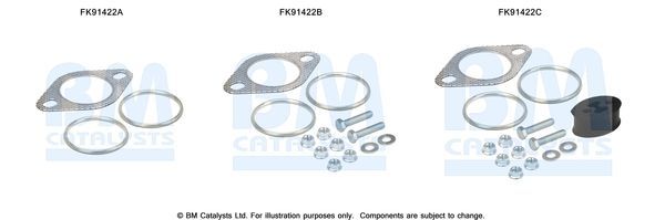 Montavimo komplektas, katalizatoriaus keitiklis BM CATALYSTS FK91422